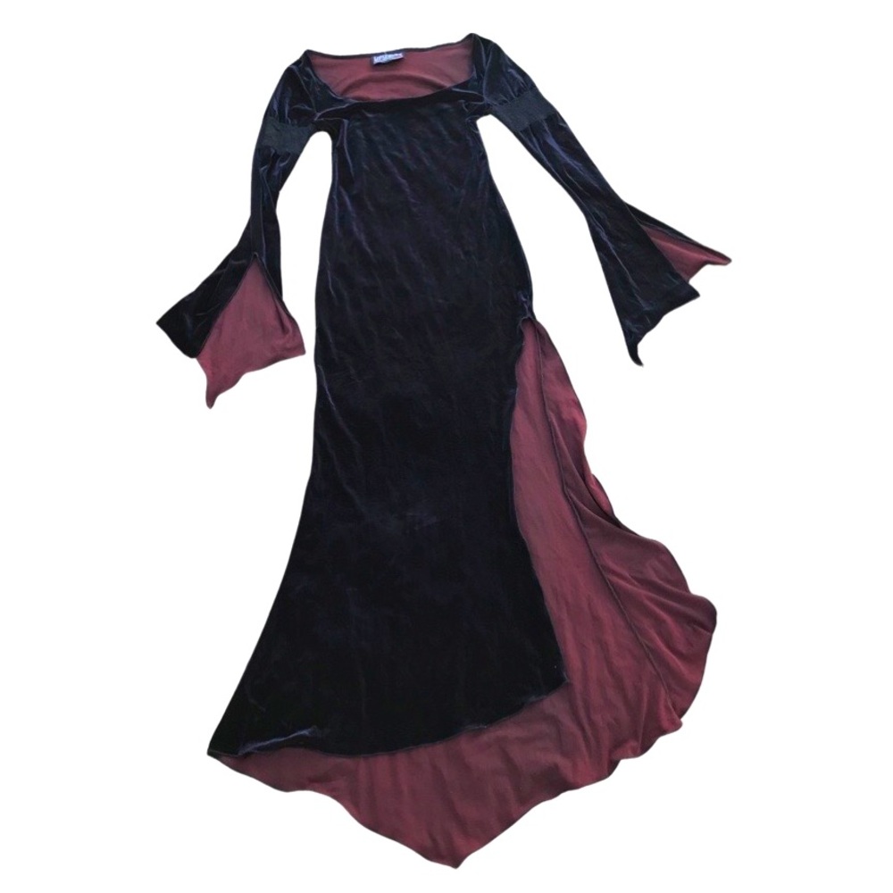 Vintage Lip Service Velvet Renaissance Dress Elvira Morticia Addams Vampire